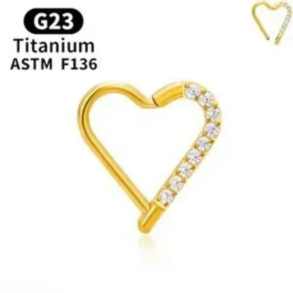 Titanium CZ 16 Gauge Hinged Segment Ear Tragus Cartilage Helix Piercing